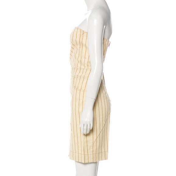 MARC jacobs nude stripe strapless denim like dress - Picture 3 of 10